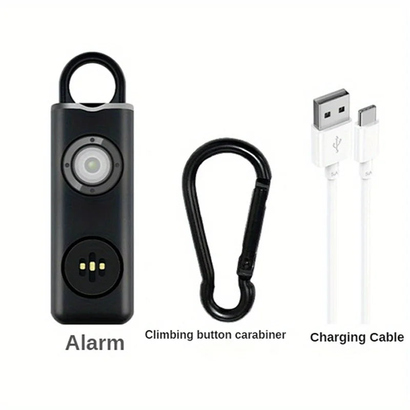 130dB Personal Safety Alarm – Rechargeable Keychain Siren for Self-Defense & Emergency Alerts, Loud & Compact for All Ages