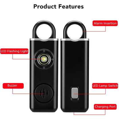 130dB Personal Safety Alarm – Rechargeable Keychain Siren for Self-Defense & Emergency Alerts, Loud & Compact for All Ages